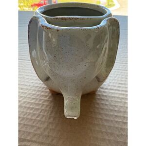Elephant 3D Tea Ceramic Tea Mug w Tea Bag Holder Gray & Brown 12 oz Chipped Nose
